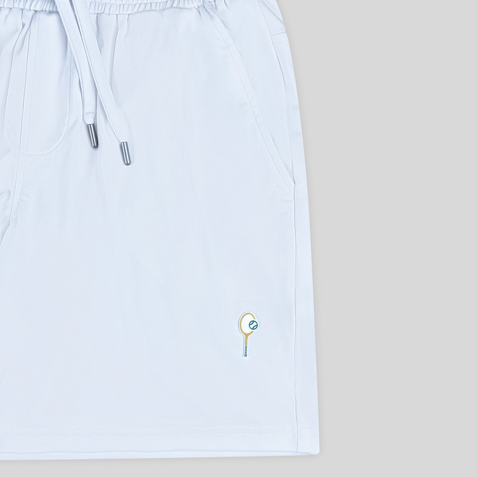 Courtesy Attire (The Courtesy Shorts) racket sports/tennis clothing. All white activewear.